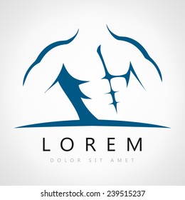  athletic men silhouettes, vector symbols