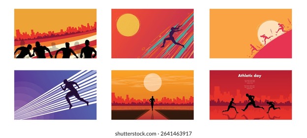 Athletic Movement Sunset Runner Scene Bundle Set