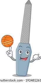 An athletic nail file cartoon mascot design with basketball. Vector illustration