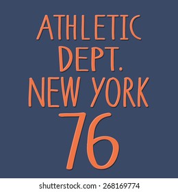Athletic New York sport typography, t-shirt graphics, vectors