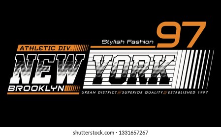 Athletic New York typography design. For t-shirts and other uses  Vector image illustrator