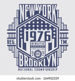 Athletic New York typography, t-shirt graphics, vectors , vintage