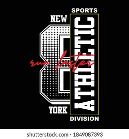 athletic numbers,new york images graphic for t shirt vector illustration design