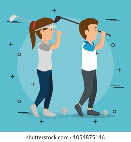 athletic people practicing exercise characters