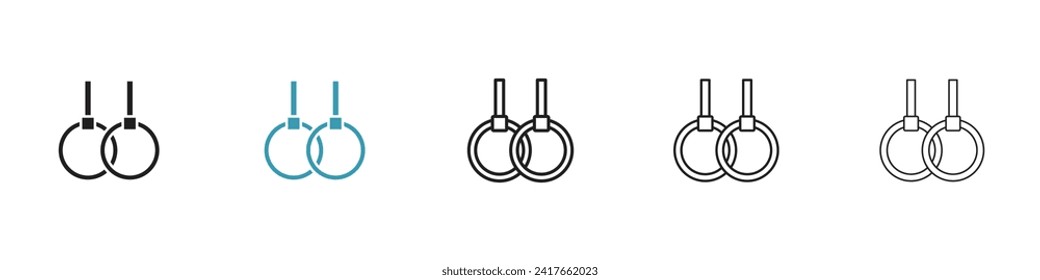 Athletic Performance vector icon set. Acrobat Fitness Rings vector symbol for UI design.