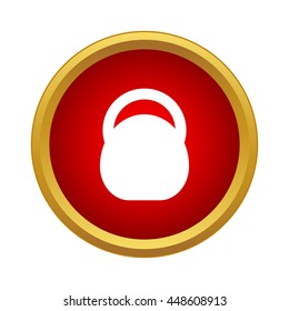 Athletic professional weight icon in simple style in red circle. Sport symbol