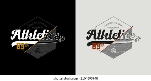 athletic raw denim stylish t-shirt and apparel abstract design. Vector print, typography, poster. Global swatches.