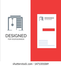 Athletic, Ring, Sport, Game Grey Logo Design and Business Card Template. Vector Icon Template background
