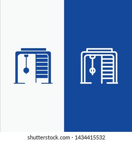 Athletic, Ring, Sport, Game Line and Glyph Solid icon Blue banner Line and Glyph Solid icon Blue banner