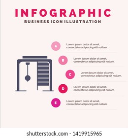 Athletic, Ring, Sport, Game Solid Icon Infographics 5 Steps Presentation Background