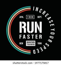 Athletic Run Faster, typography, t-shirt graphics, vectors