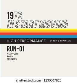 Athletic run New York typography, tee shirt graphics, vectors