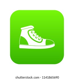 Athletic shoe icon digital green for any design isolated on white vector illustration