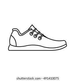 Athletic shoe icon in outline style on a white background vector illustration