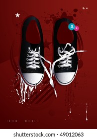 athletic shoes sneakers vector on a gray background