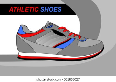 Athletic shoes. Vector illustration