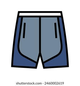 athletic short clothing color icon vector. athletic short clothing sign. isolated symbol illustration