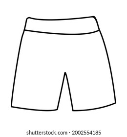 Athletic shorts. Contour-drawn illustration. Doodle style. Vector.