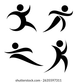 Athletic silhouette icon set vector image,minimalist and modern concept,isolated on white background,sport icon ideas