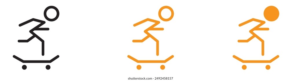 Athletic Skateboarding Icon for Sports and Recreation Graphics Perfect for Representing Skateboarding and Extreme Sports