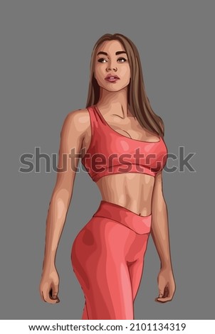 Athletic slim body and slim belly