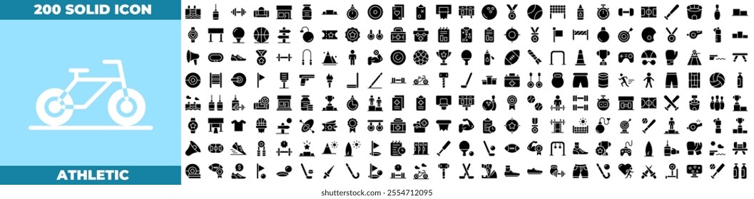 Athletic Solid Editable Icons set.