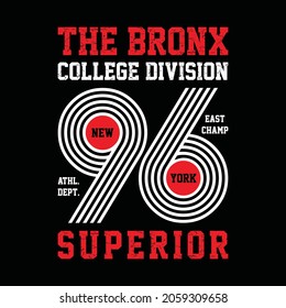 Athletic sport the bronx, new york, typography, t shirt graphics, vectors