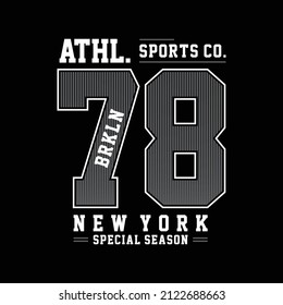 Athletic sport brooklyn graphic t shirt design