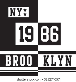 Athletic sport Brooklyn typography, t-shirt graphics,