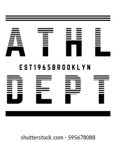 Athletic sport Brooklyn typography, t-shirt graphics, vectors