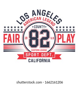 Athletic sport California typography, tee shirt graphics, vectors