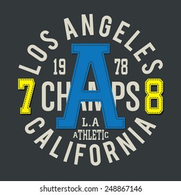 Sportsport California Typografie, T-Shirt-Grafiken, Vektorgrafiken