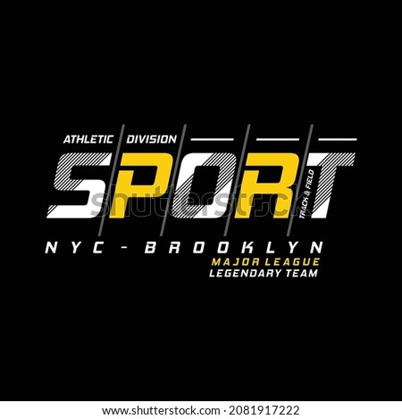 athletic sport division, new york city graphic t shirt print, vector illustration