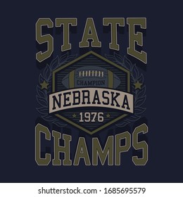 Athletic sport football typography, tee shirt graphics, vectors