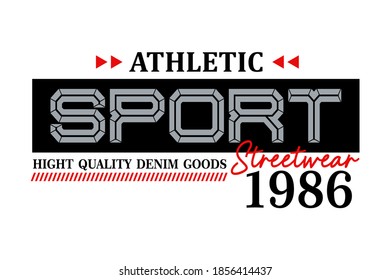Athletic sport, graphic typography t-shirt design