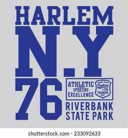 Athletic sport harlem typography, t-shirt graphics, vectors