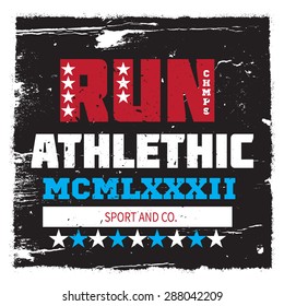 Athletic sport label typography, t-shirt graphics