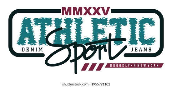 Athletic Sport Modern typography design in vector illustration.Clothing,t-shirt,apparel and other uses.
