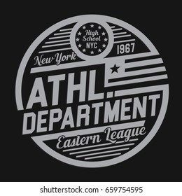 Athletic sport New York league typography, tee shirt graphics, vectors
