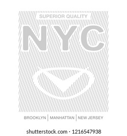 Athletic sport New York typography with NYC , t-shirt graphics, vectors