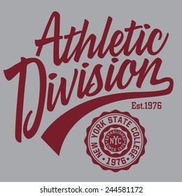 Athletic sport New York typography, t-shirt graphics, vectors