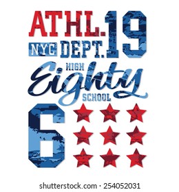 Athletic sport New York typography, t-shirt graphics, vectors