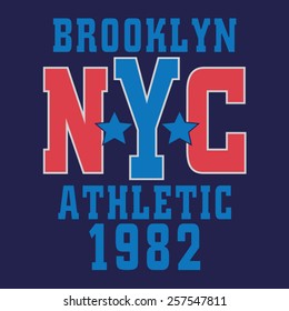 Athletic sport New York typography, t-shirt graphics, vectors