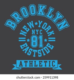 Athletic sport New York typography, t-shirt graphics, vectors