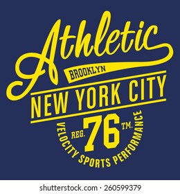 Athletic sport New York typography, t-shirt graphics, vectors