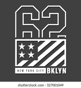 Athletic sport New York typography, t-shirt graphics, vectors