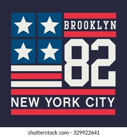 Athletic sport New York typography, t-shirt graphics, vectors