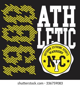 Athletic sport new york typography, t-shirt graphics, vectors