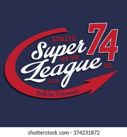Athletic sport New York typography, t-shirt graphics, vectors