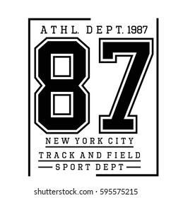 Athletic sport New york typography, t-shirt graphics, vectors